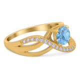 Round Natural Stone Twisted Ring