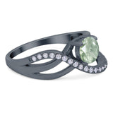 Round Natural Stone Twisted Ring