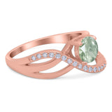 Round Natural Stone Twisted Ring