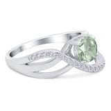 Round Natural Stone Twisted Ring