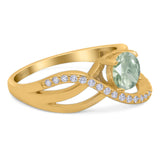 Round Natural Stone Twisted Ring