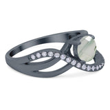 Round Natural Stone Twisted Ring