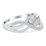 Round Natural Stone Twisted Ring