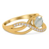 Round Natural Stone Twisted Ring