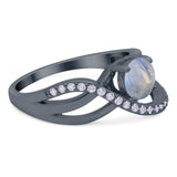 Round Natural Stone Twisted Ring