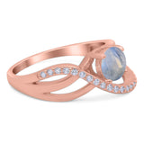 Round Natural Stone Twisted Ring