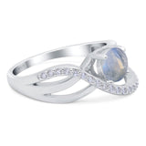 Round Natural Stone Twisted Ring