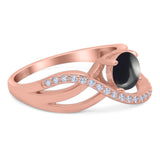 Round Natural Stone Twisted Ring