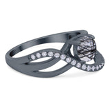 Round Natural Stone Twisted Ring