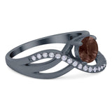 Round Natural Stone Twisted Ring