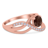 Round Natural Stone Twisted Ring