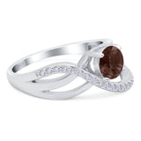 Round Natural Stone Twisted Ring