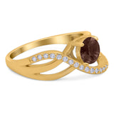 Round Natural Stone Twisted Ring