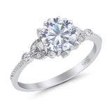 Vintage Style Round Natural Stone Flower Ring