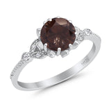 Vintage Style Round Natural Stone Flower Ring