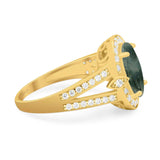 Art Deco Oval Natural Stone Ring