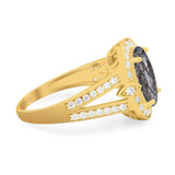 Art Deco Oval Natural Stone Ring