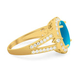 Art Deco Oval Natural Stone Ring