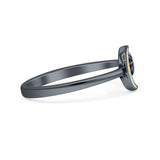 Oxidized Moon & Star Ring