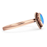 Oxidized Pear Teardrop Solitaire Ring