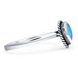 Oxidized Pear Teardrop Solitaire Ring