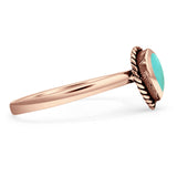 Oxidized Pear Teardrop Solitaire Ring