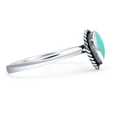 Oxidized Pear Teardrop Solitaire Ring