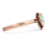 Oxidized Pear Teardrop Solitaire Ring