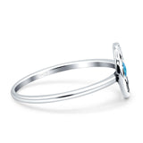 Moon Phases Ring 10mm Oxidized Round Lab Created Opal 925 Sterling Silver