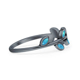 Leaf Band Oxidized Ring