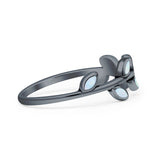 Leaf Band Oxidized Ring