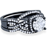 Round Natural Stone Three Piece Ring