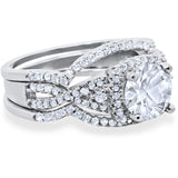 Round Natural Stone Three Piece Ring
