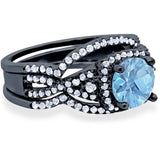 Round Natural Stone Three Piece Ring