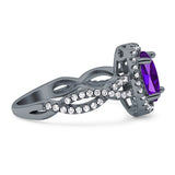 Infinity Shank Oval Natural Stone Ring