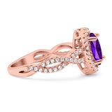 Infinity Shank Oval Natural Stone Ring