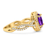 Infinity Shank Oval Natural Stone Ring