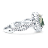 Infinity Shank Oval Natural Stone Ring