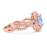 Infinity Shank Oval Natural Stone Ring