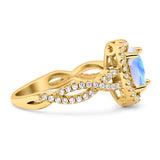 Infinity Shank Oval Natural Stone Ring