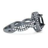 Infinity Shank Oval Natural Stone Ring