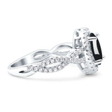 Infinity Shank Oval Natural Stone Ring