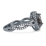 Infinity Shank Oval Natural Stone Ring