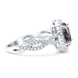 Infinity Shank Oval Natural Stone Ring