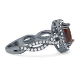 Infinity Shank Oval Natural Stone Ring