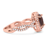 Infinity Shank Oval Natural Stone Ring