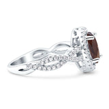 Infinity Shank Oval Natural Stone Ring