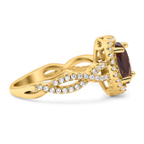 Infinity Shank Oval Natural Stone Ring