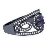 Round Natural Stone Infinity Shank  Ring