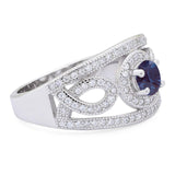 Round Natural Stone Infinity Shank  Ring